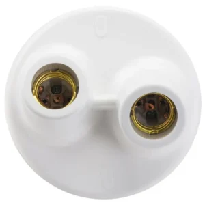 SOQUETE PLAFON DUPLO BRANCO OPL