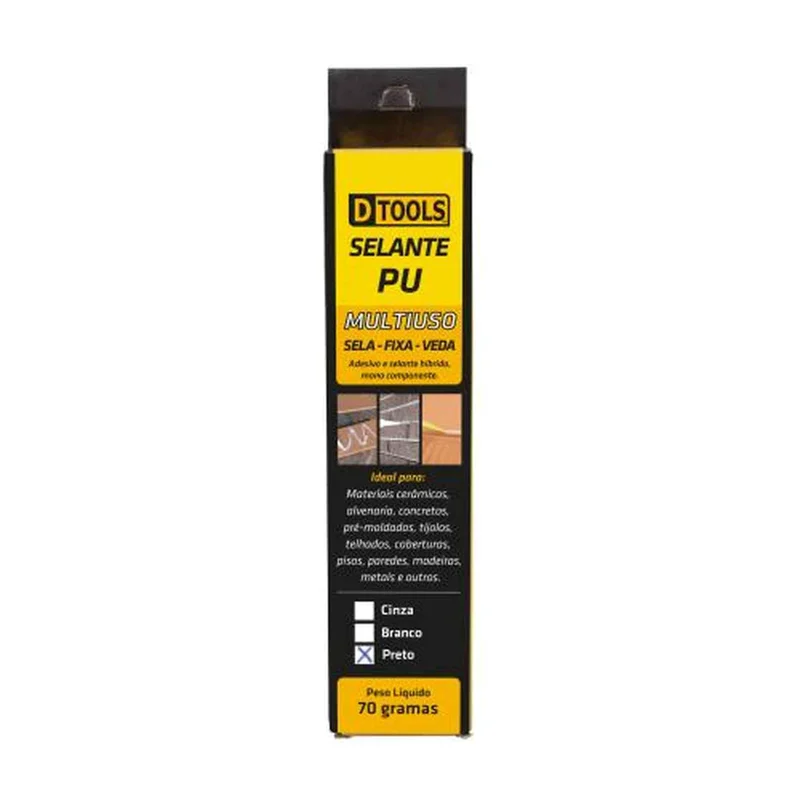 SELANTE PU MULTIUSO PRETO 70G DTOOLS