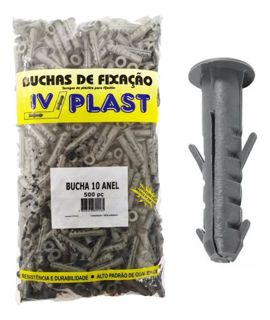 BUCHA PLASTICA 10 C/ 500PCS - IVPLAST