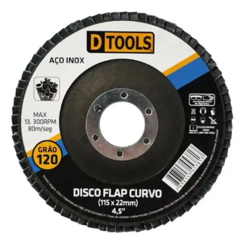 DISCO FLAP CURVO 4,5 GR120 DTOOLS