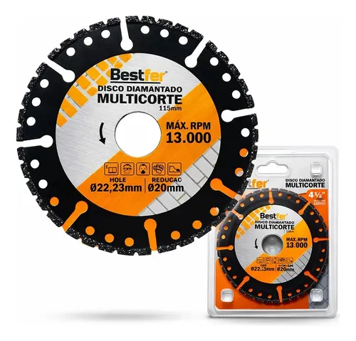 DISCO DIAMANTADO MULTICORTE - 4,5POL