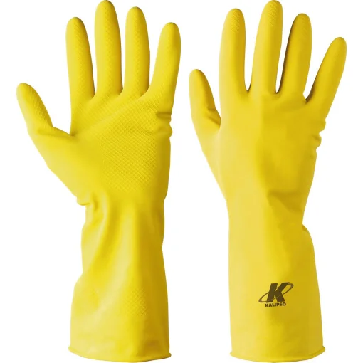 LUVA LATEX C/ FORRO AMARELA M 8 - KALIPSO