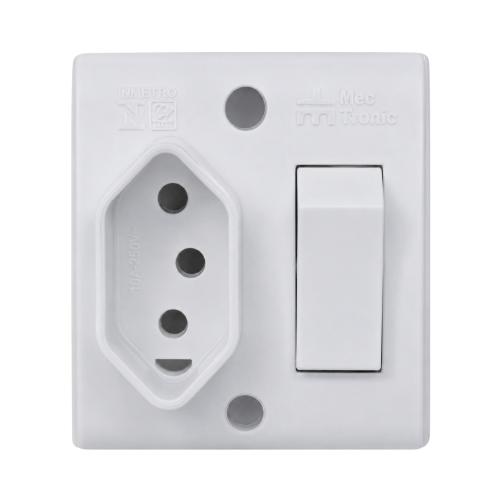 MEC EXT CJ TOMADA 3P 10A BRANCA